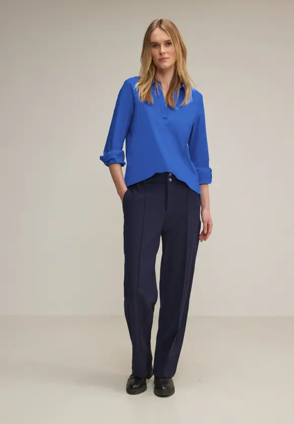 Business Longbluse - fresh intense gentle blue