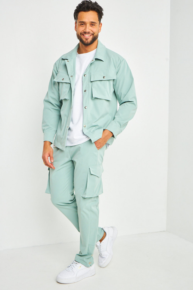Pantalon cargo vert d'eau