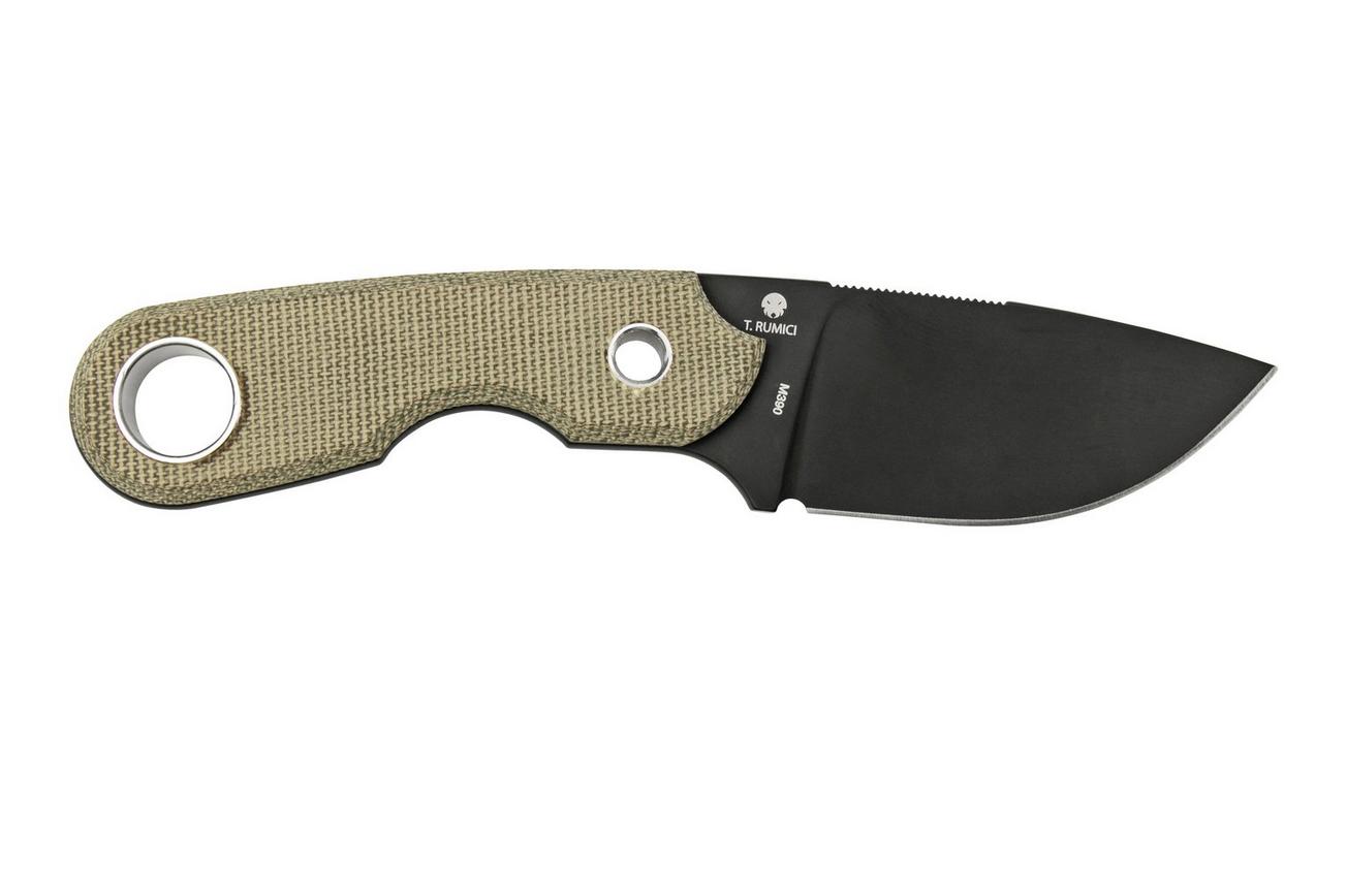 Viper Berus 1 VT4012DCG M390 PVD Black, Green Canvas Micarta vaststaand mes, Rumici design