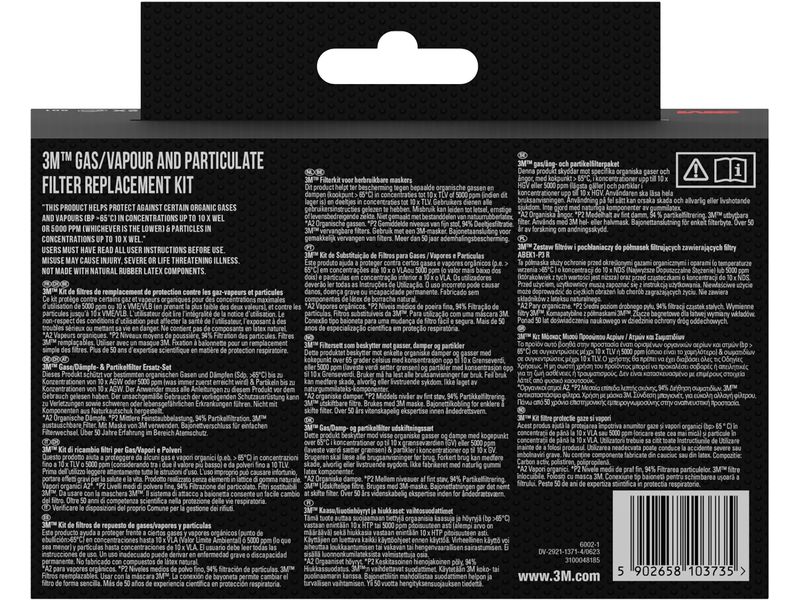 3M Ersatzfilter 5935 P3 für Serie 6000 & 7000, 1 Paar Feinstaubfilter rund P3 für Halb & Vollmaske Serie 6000 & 7000