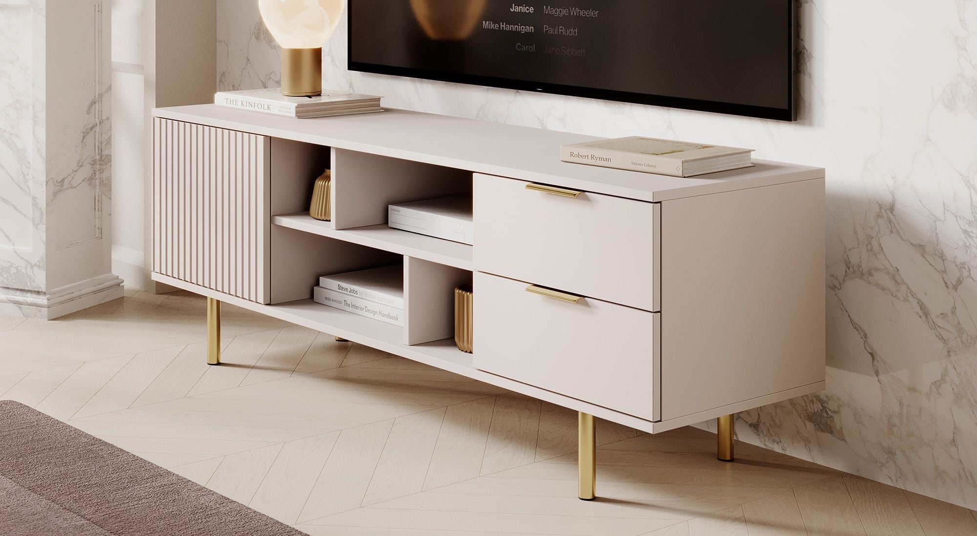 Meubella - TV-Meubel Nicola - Beige - 150 cm