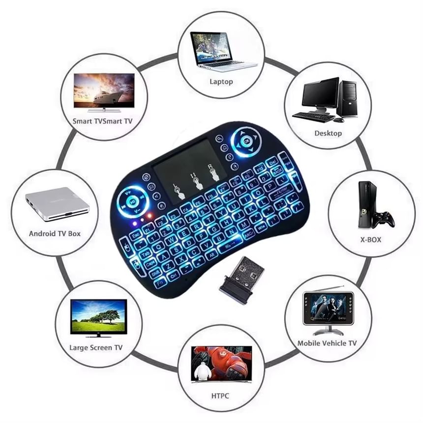 HOMTEC - USB oplaadbaar draadloos draagbaar toetsenbord met trackpad