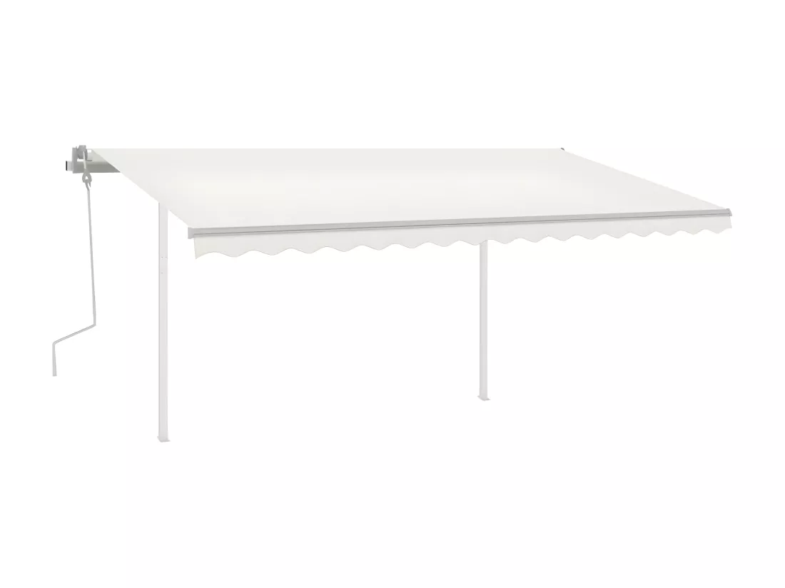 Auventanuel rétractable avec poteaux 4,5x3,5 Crème