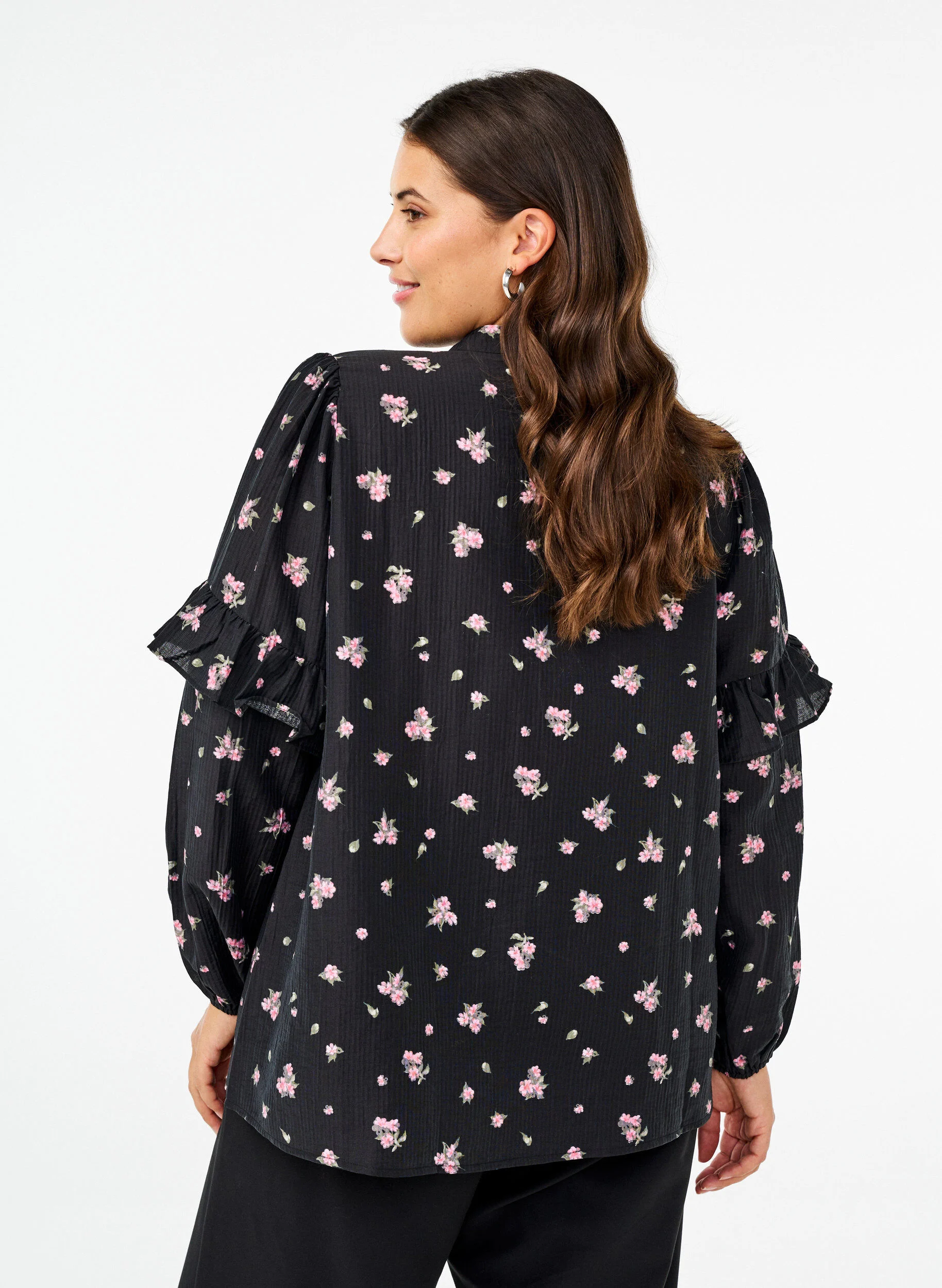Blomsteret bluse i lyocell