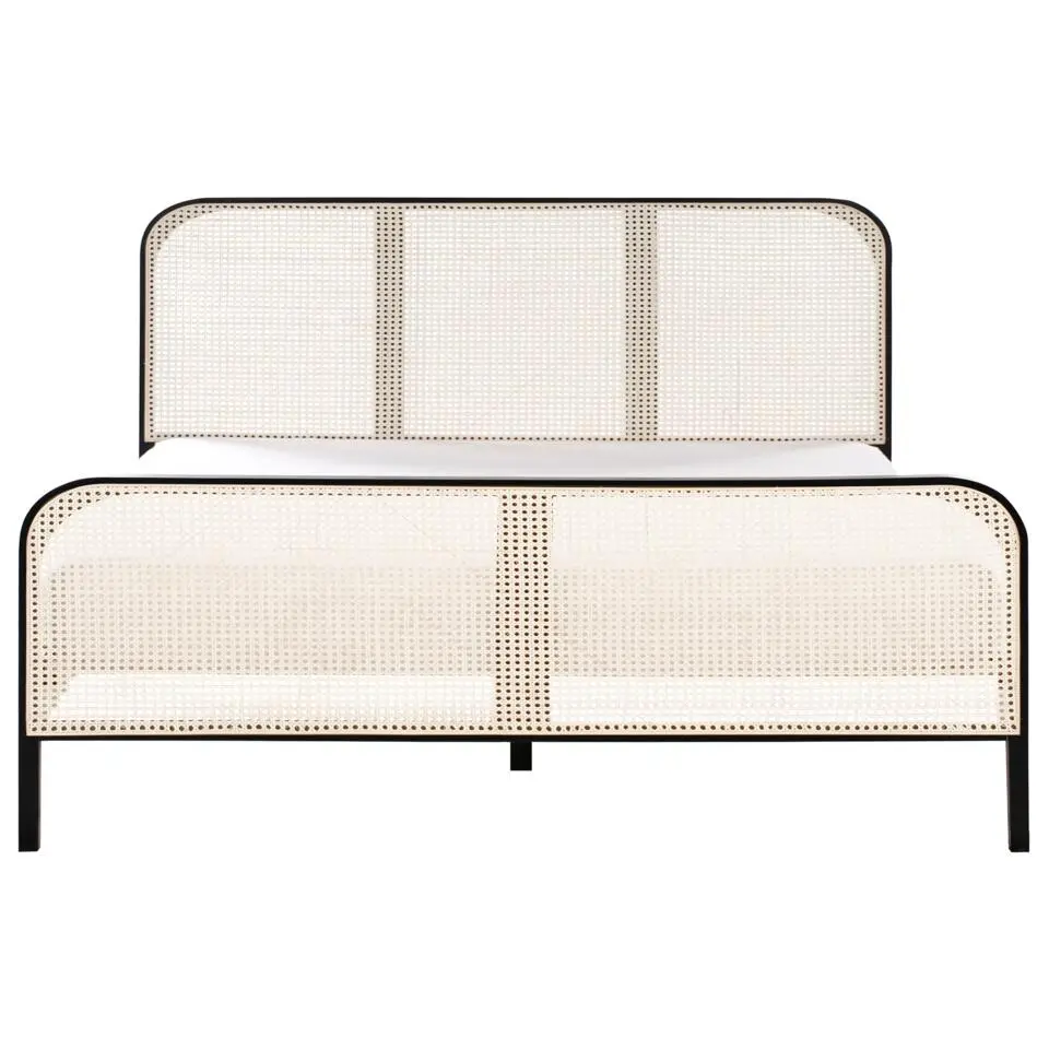 GONFARON - Tweepersoonsbed - Zwart - 180 x 200 cm - Dennenhout