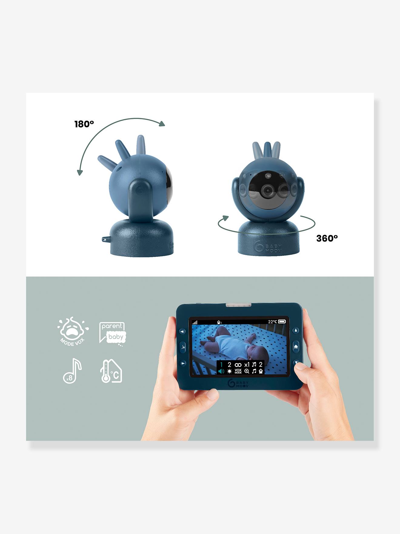 Monitor de bebê Yoo Master+ BABYMOOV azul