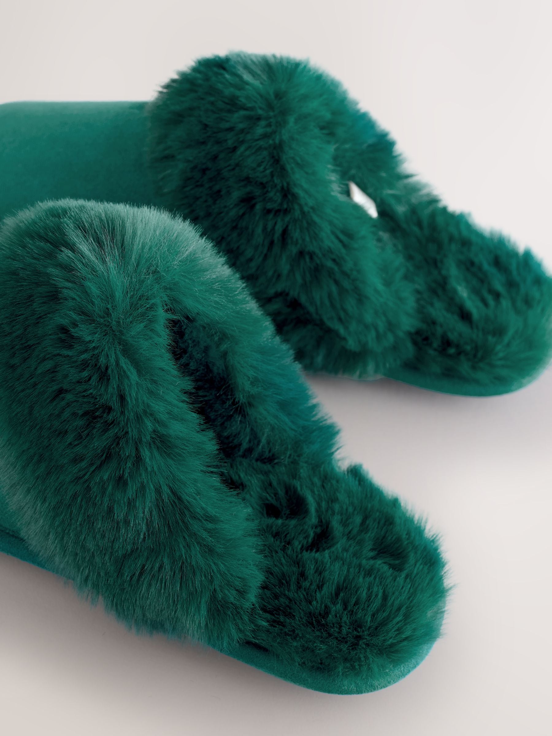 Groen - Faux Fur Suede Mule Slippers