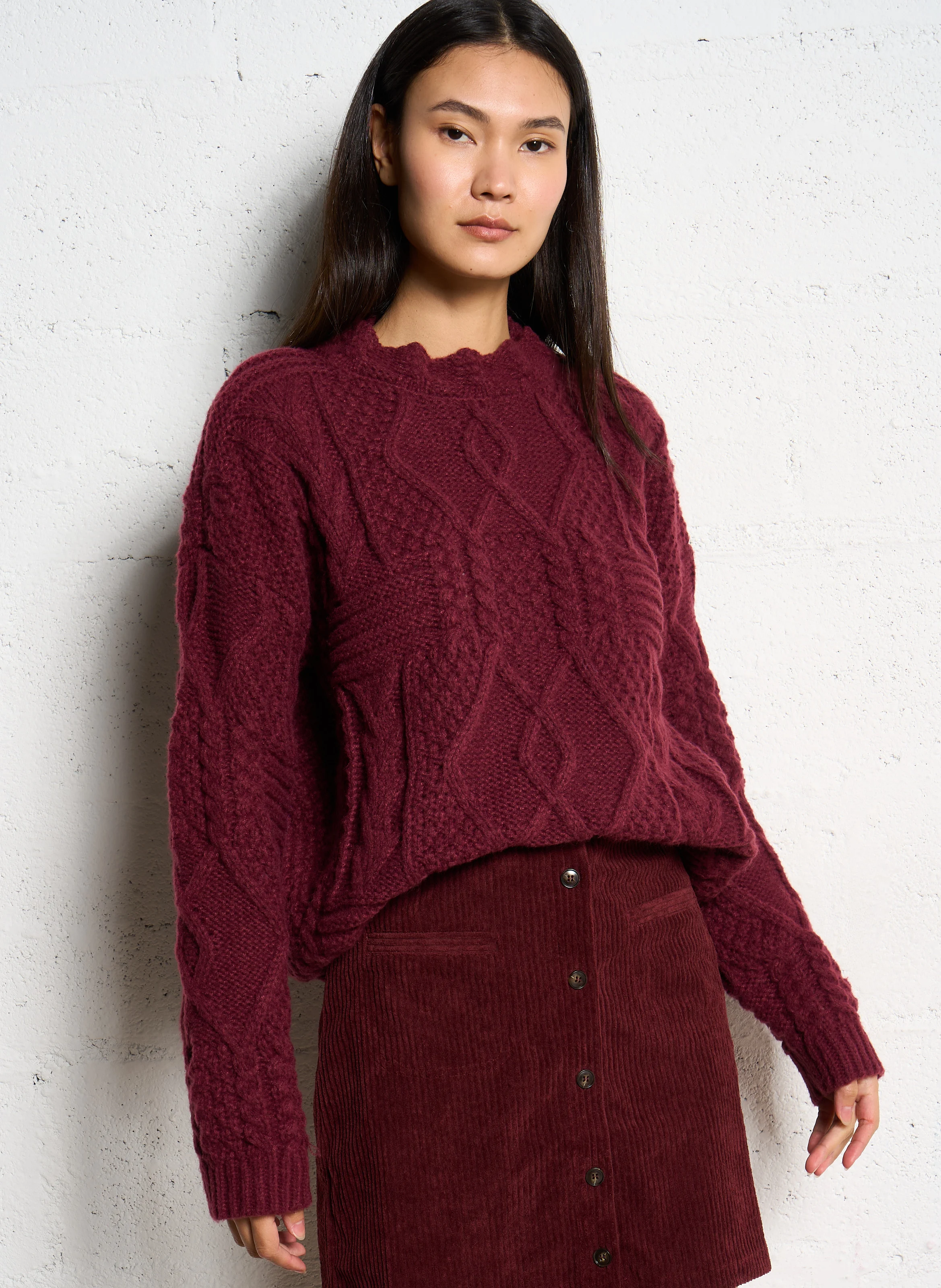 Pull col rond| Rouge