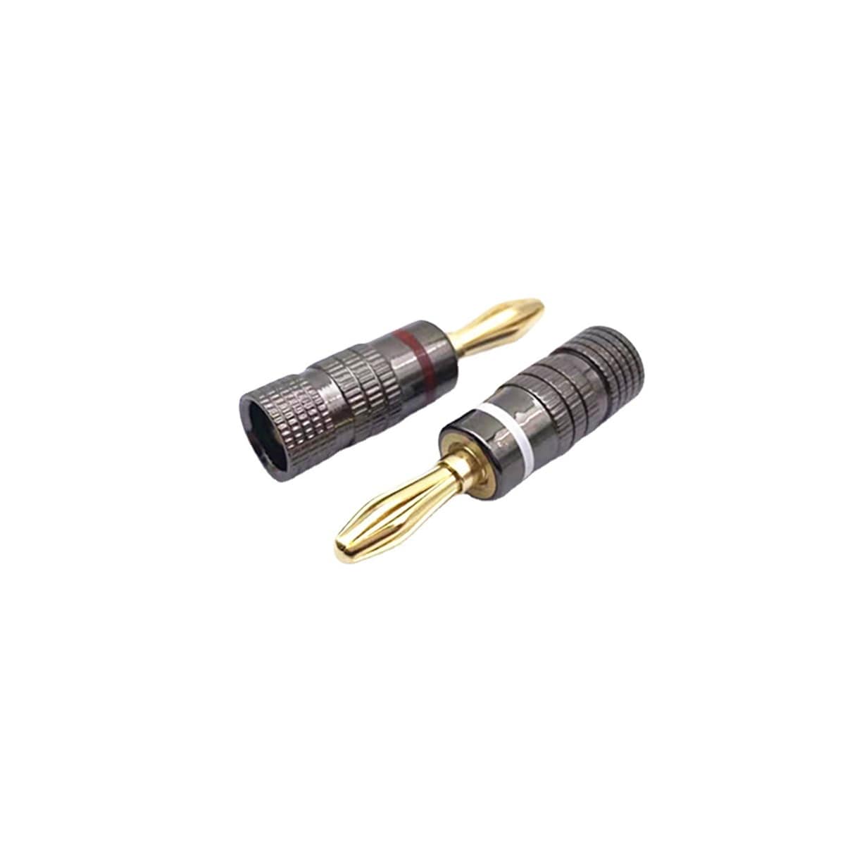 Bananplugg gullbelagt 4 mm 4-pak