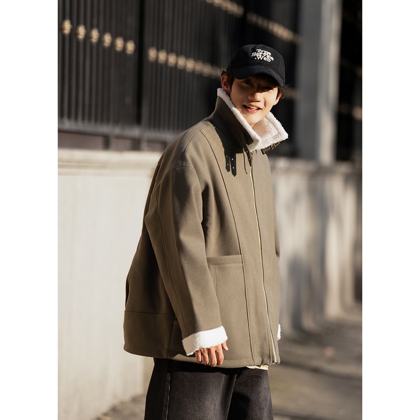 YERGO - Oversized jas met reverskraag en ritssluiting