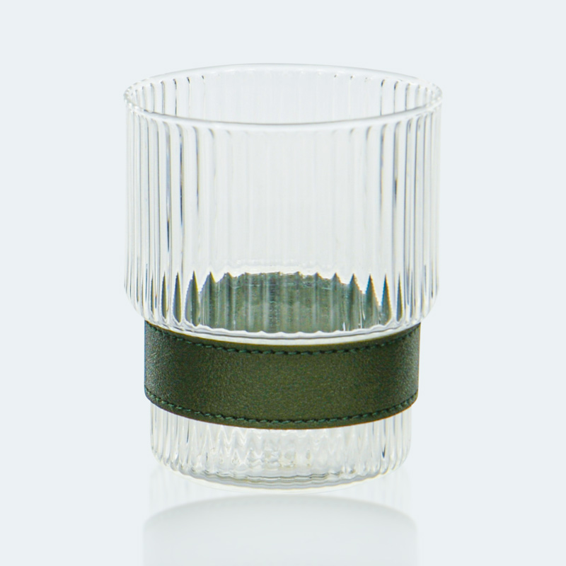 Photophore en verre strié