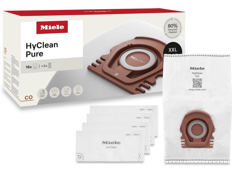 Miele Staubfilterbeutel XXL-Pack CO HyClean Pure 16 Stück Staubsaugerbeutel für alle Guard M1 Modelle