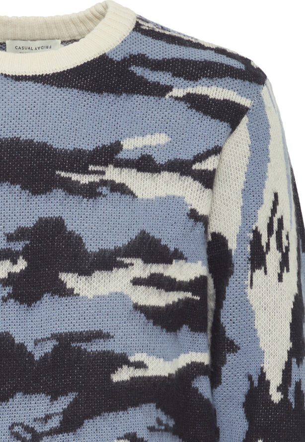 Casual Friday CFKLAES camo knit Dark navy