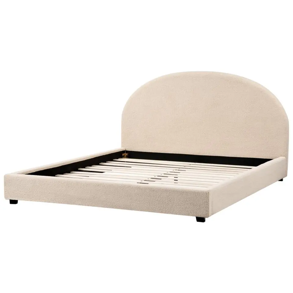 VAUCLUSE - Tweepersoonsbed - Beige - 180 x 200 cm - Bouclé