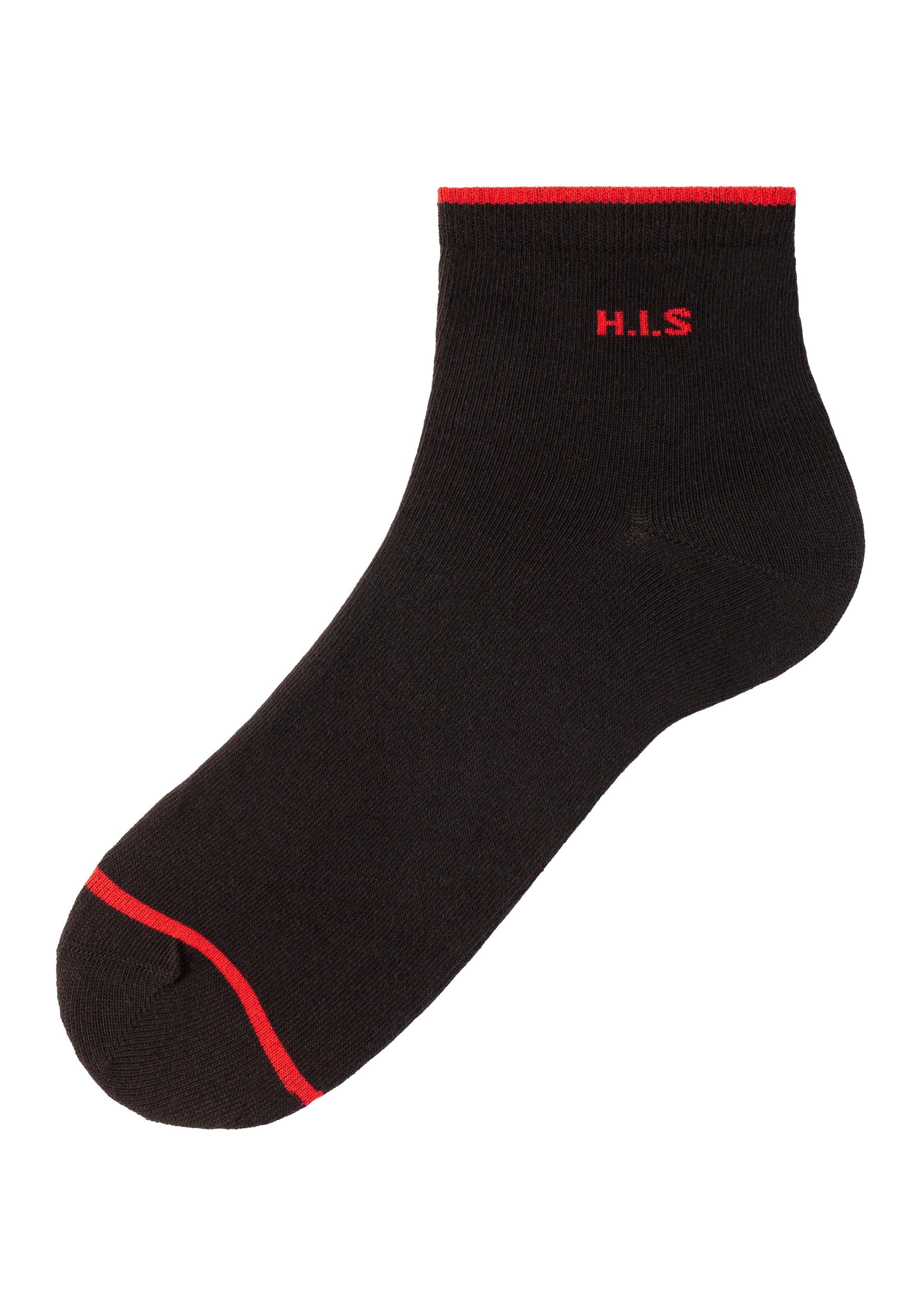 H.I.S Kurzsocken Packung, 7 Stk. tlg. mit farbigen Bündchen