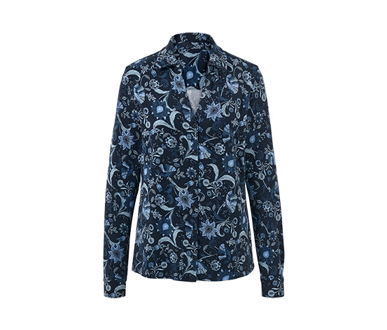 Bedrucktes Blusenshirt mit Knopfleiste