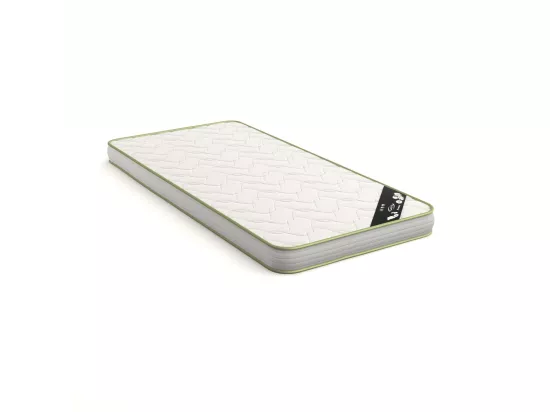 Pack lit mezzanine avec matelas 90x190 cm bois massif noir et bois TINO