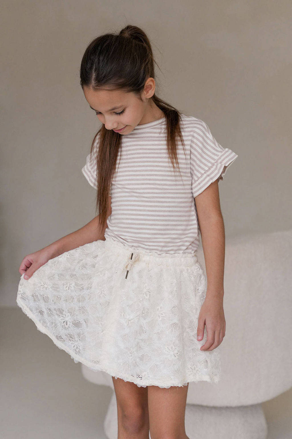 Like Flo midi jurk offwhite