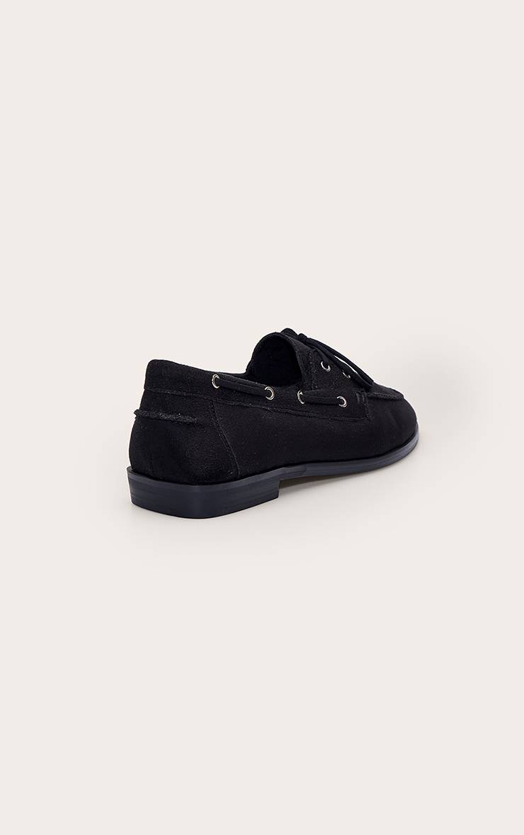 Noir Mocassin Bateau À Détail Pompon En Synthétique