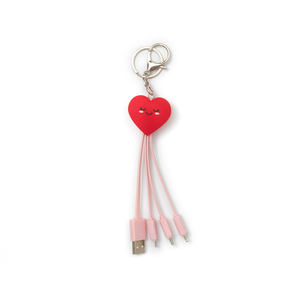 Porta-Chaves Com Cabos USB - Coração
