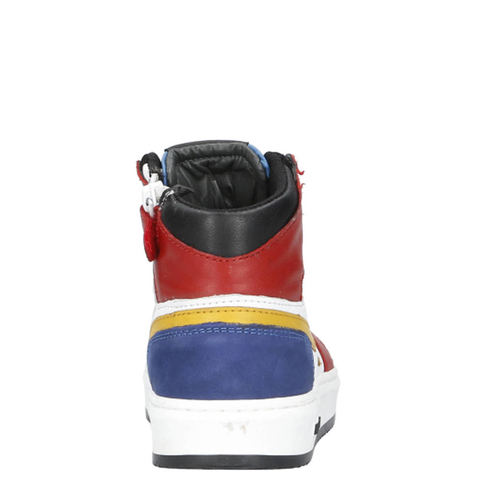 Hip leren sneakers rood multi