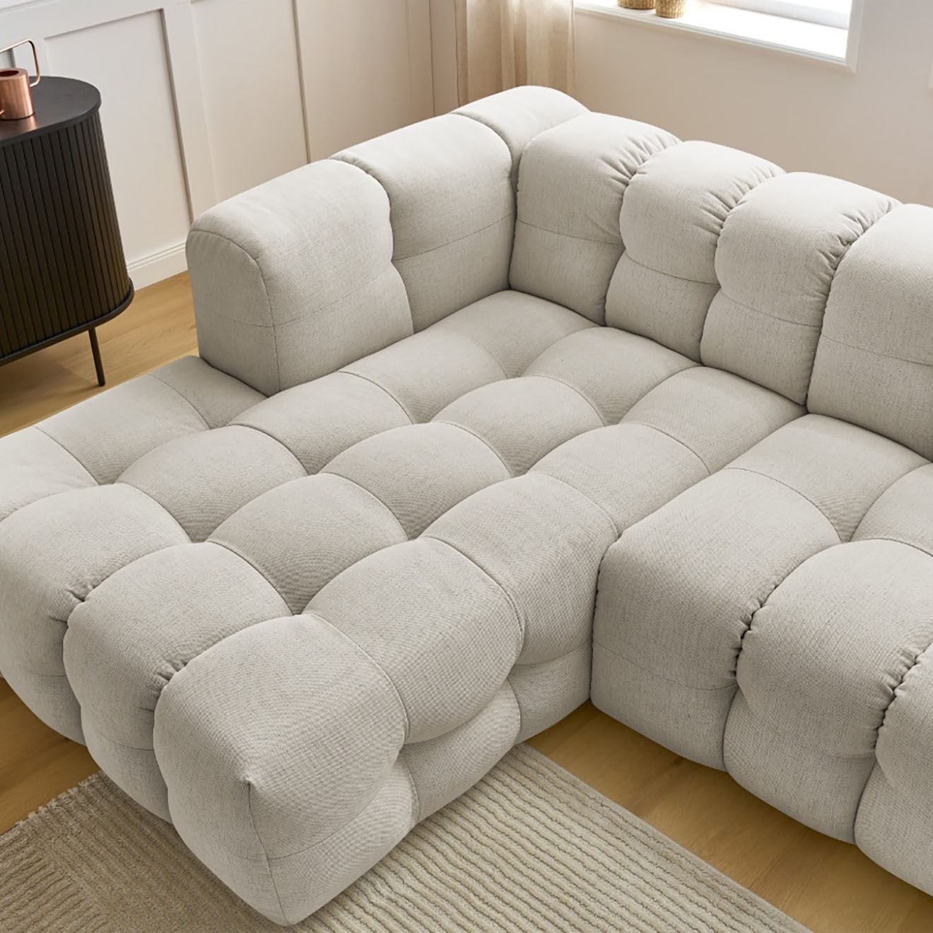 Bobochic Canapé d'angle gauche cloud beige - 288x184x75 cm