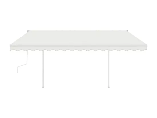 Auvent manuel rétractable avec LED 4,5x3 m Crème