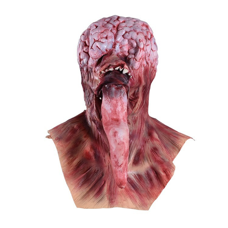 Latex Grusel Maske Halloween Gesichtsmaske Kostüm Zubehör Motto Party Accessoire Fasnachts Foto Requisite - Gehirn / Zunge