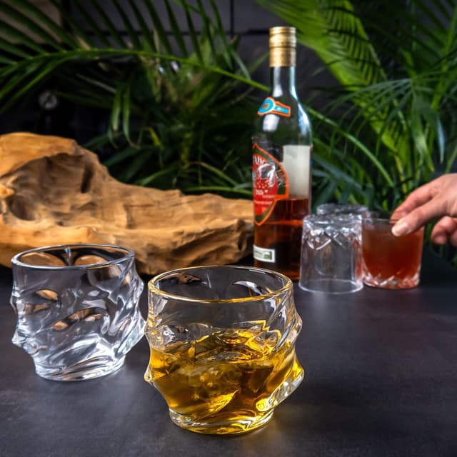 4x whiskyglas Old Fashioned Whiskey krystalglas