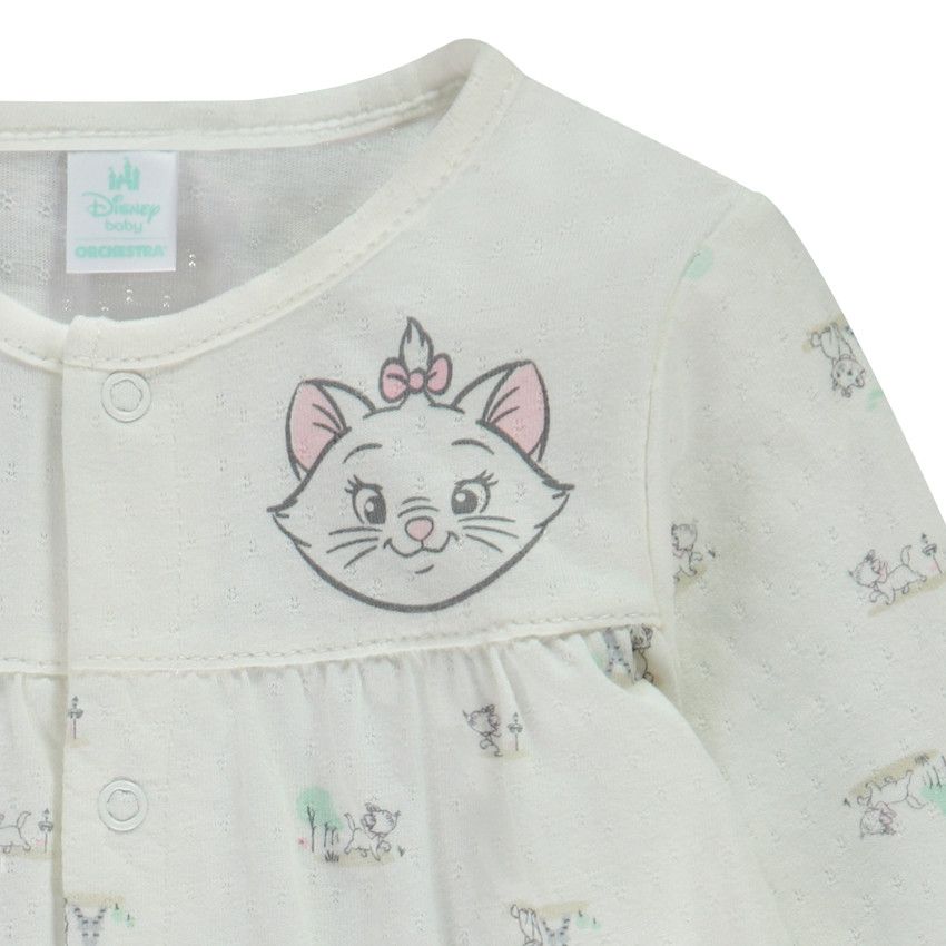 Dors-bien en maille pointel imprimé Marie Disney pour bébé fille - Ecru