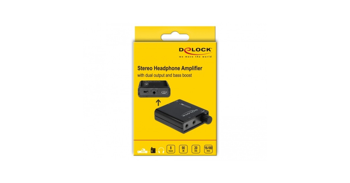 DeLOCKPortable Stereo Hoofdtelefoon versterker  (Zwart)