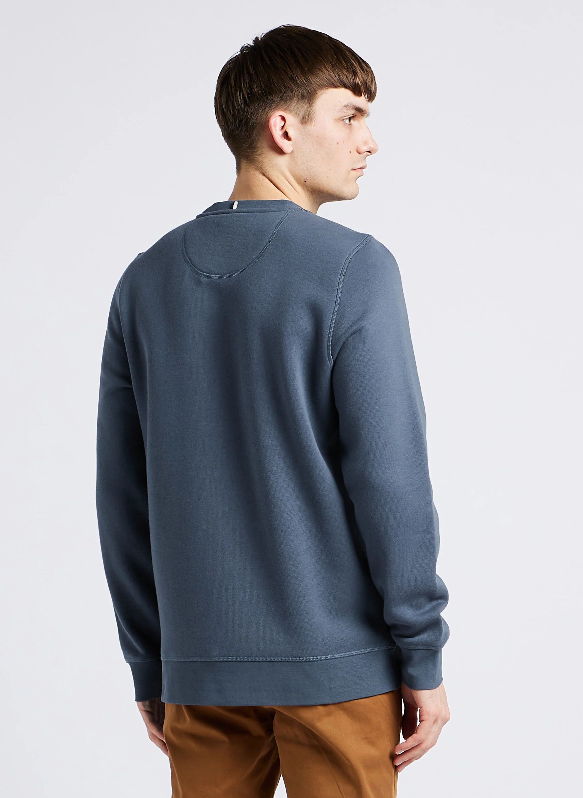 DONZY - Sweat col rond en coton mélangé| Bleu