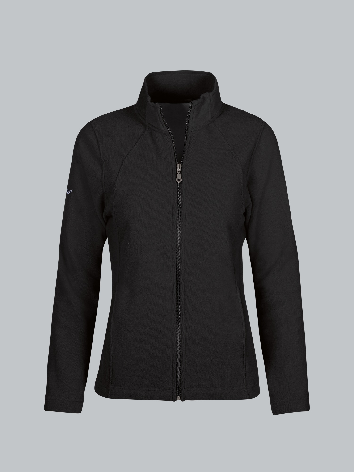Taillierte Fleecejacke Schwarz