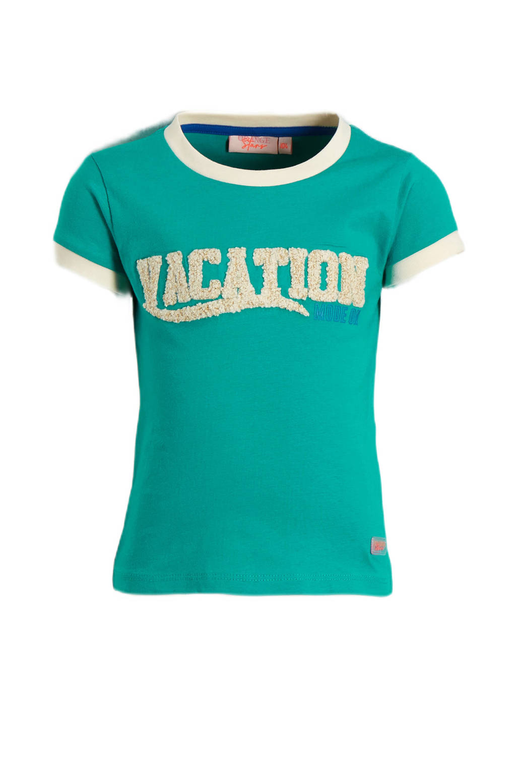 Orange Stars T-shirt Marlissa met printopdruk mintgroen