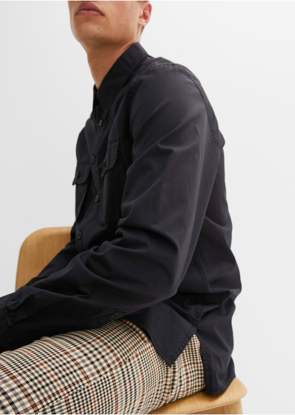 Chemise manches longues avec poches à soufflet