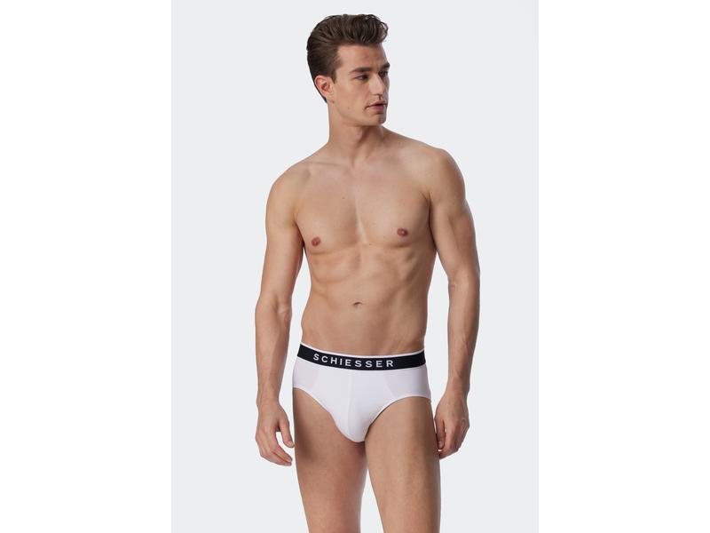 SCHIESSER Slip Herren 3-er Pack, Weiss, S Weisse Herren-Rio-Slips