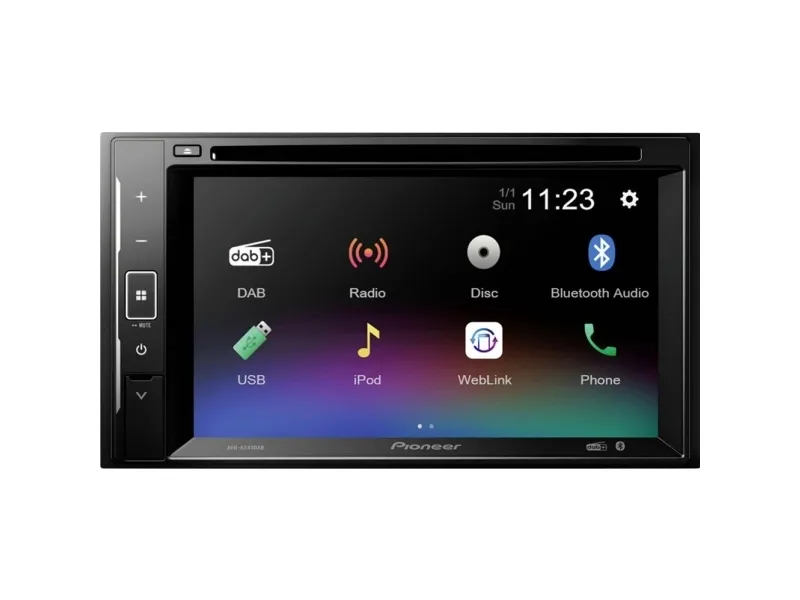 Pioneer AVH-A240DAB, Sort, 2 DIN, 200 W, CD, DVD, Android, iOS, AAC, FLAC, MP3, WAV, WMA