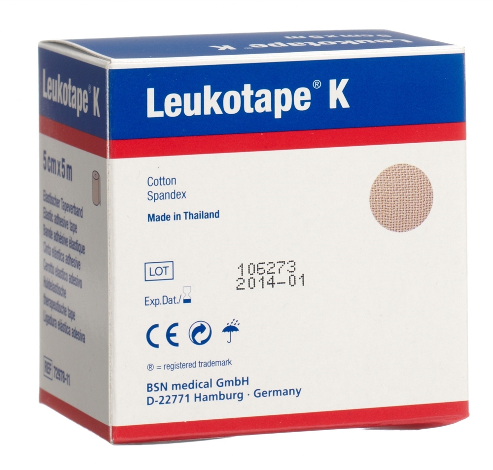 LEUKOTAPE K Kinesiologisches Tape<br>1 Stück, 5mx5cm, hautfarbig