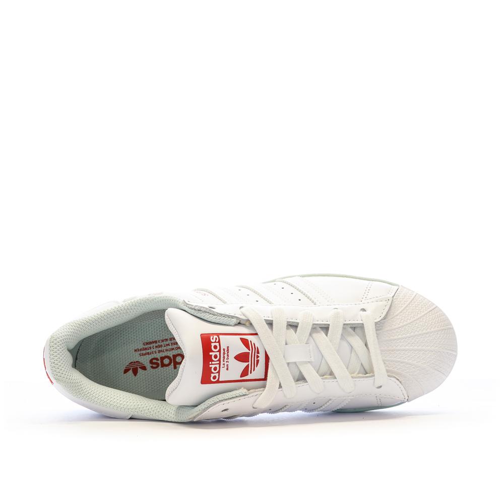 Adidas Baskets Blanches/Gris Femme Adidas Superstar J