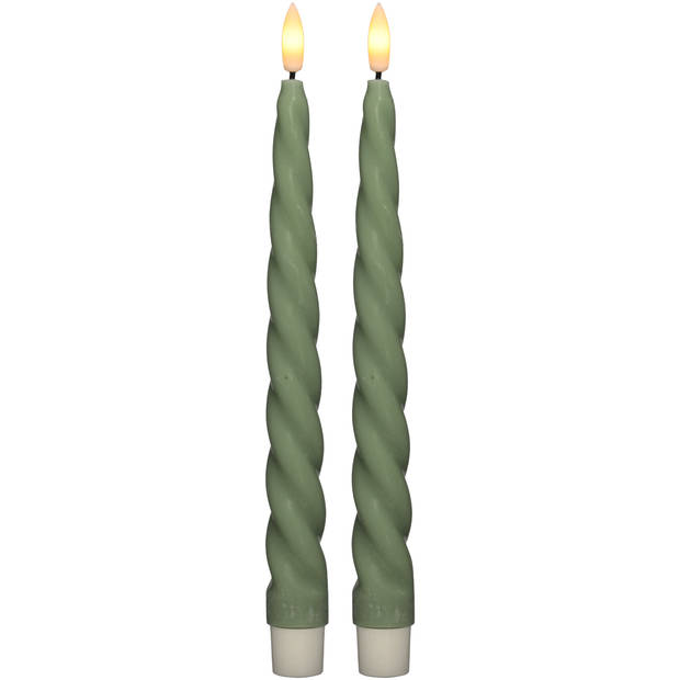 Blokker LED Dinerkaars Swirl - 2x25 cm - 2 stuks - Groen