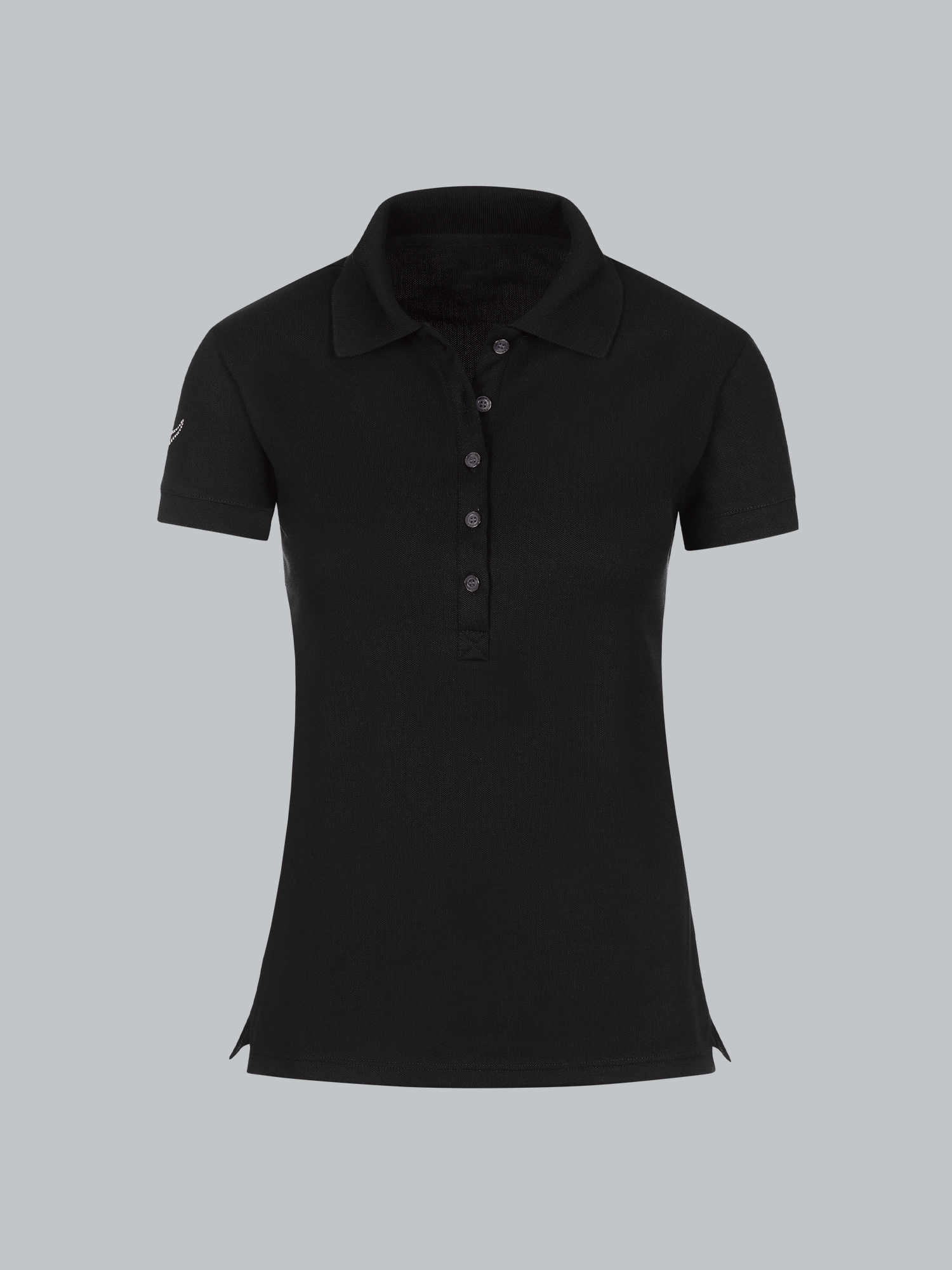 Poloshirt mit Kristallsteinen Schwarz