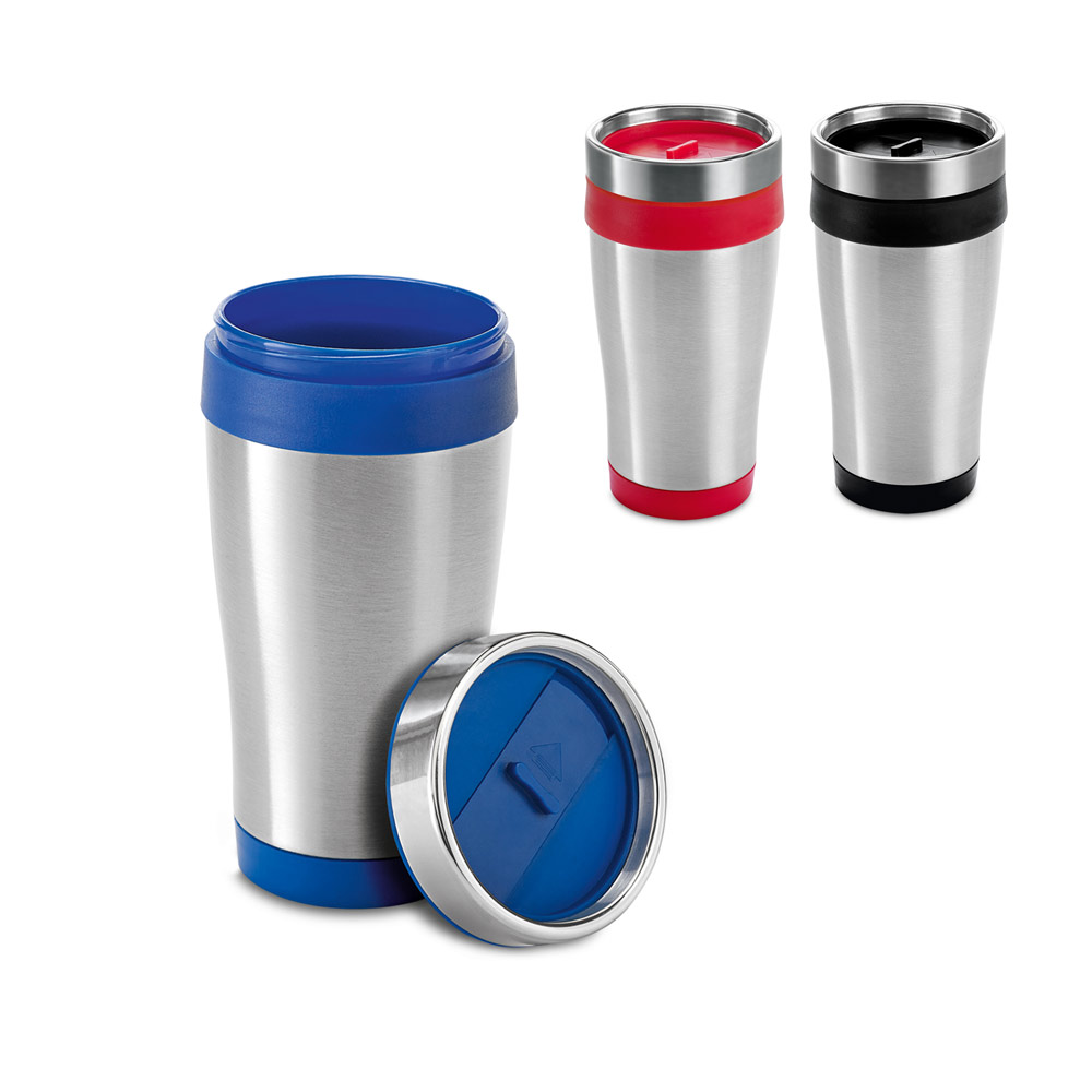 hi!dea 94625 - Gobelet de voyage en acier inoxydable et PP 420 mL