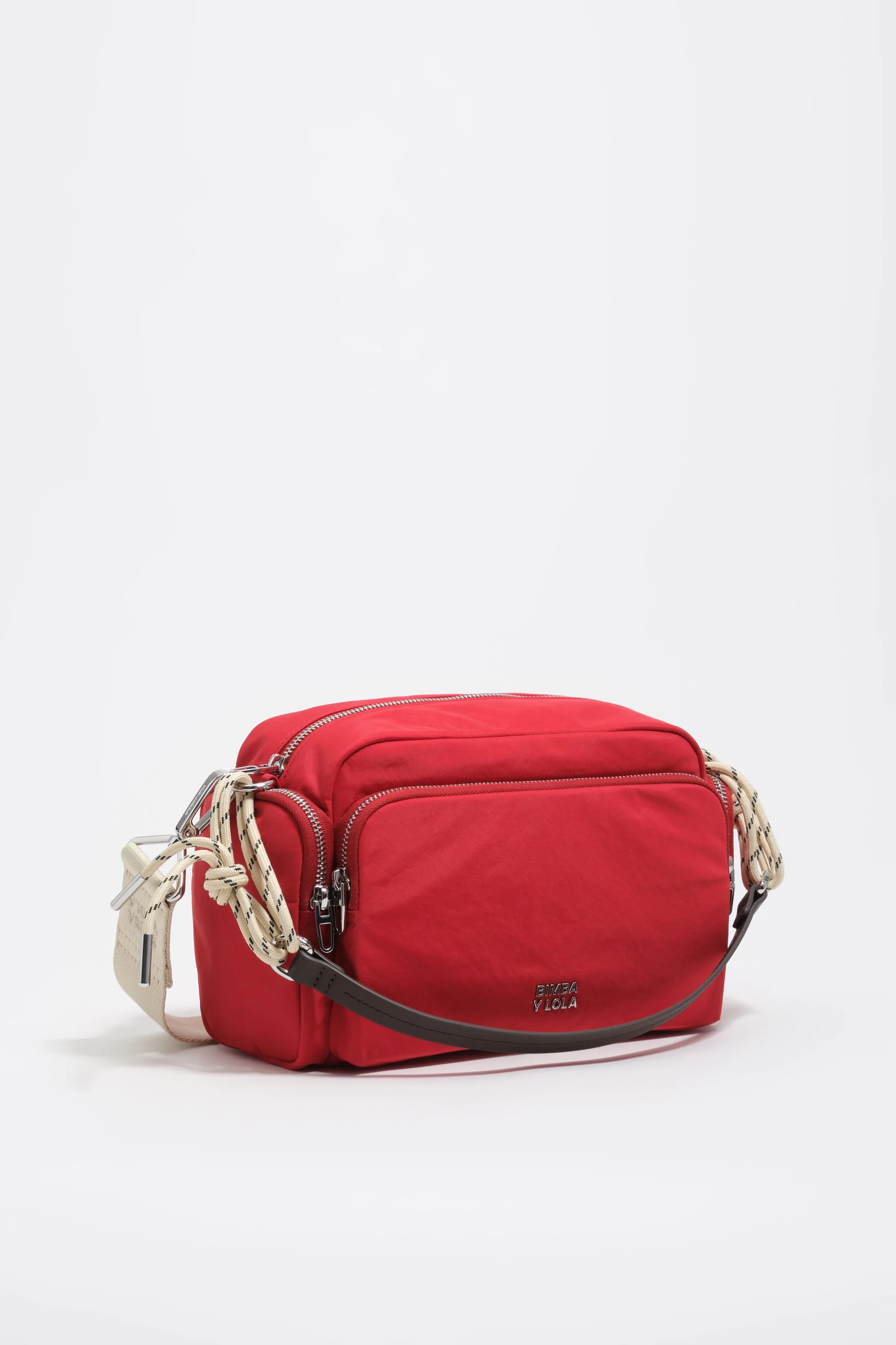 Bolsa de bolso média em náilon vermelho