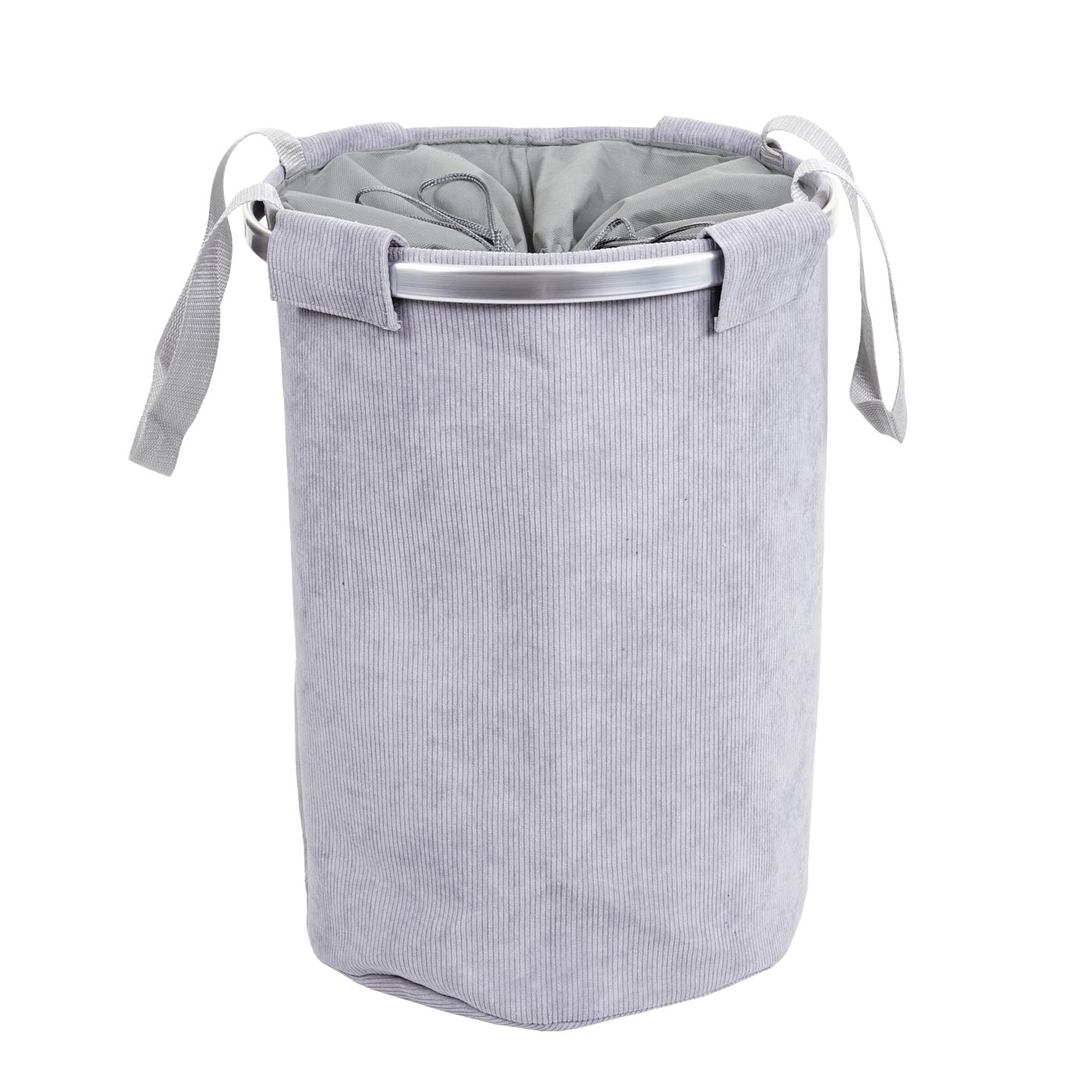 Wäschesammler MCW-C34, Laundry Wäschekorb Wäschesack Wäschebehälter mit Kordelzug, Henkel 55x39cm 65l ~ cord grau