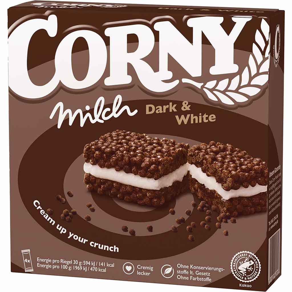 Corny Milch Dark &White Riegel 4er 120g MHD:14.1.26