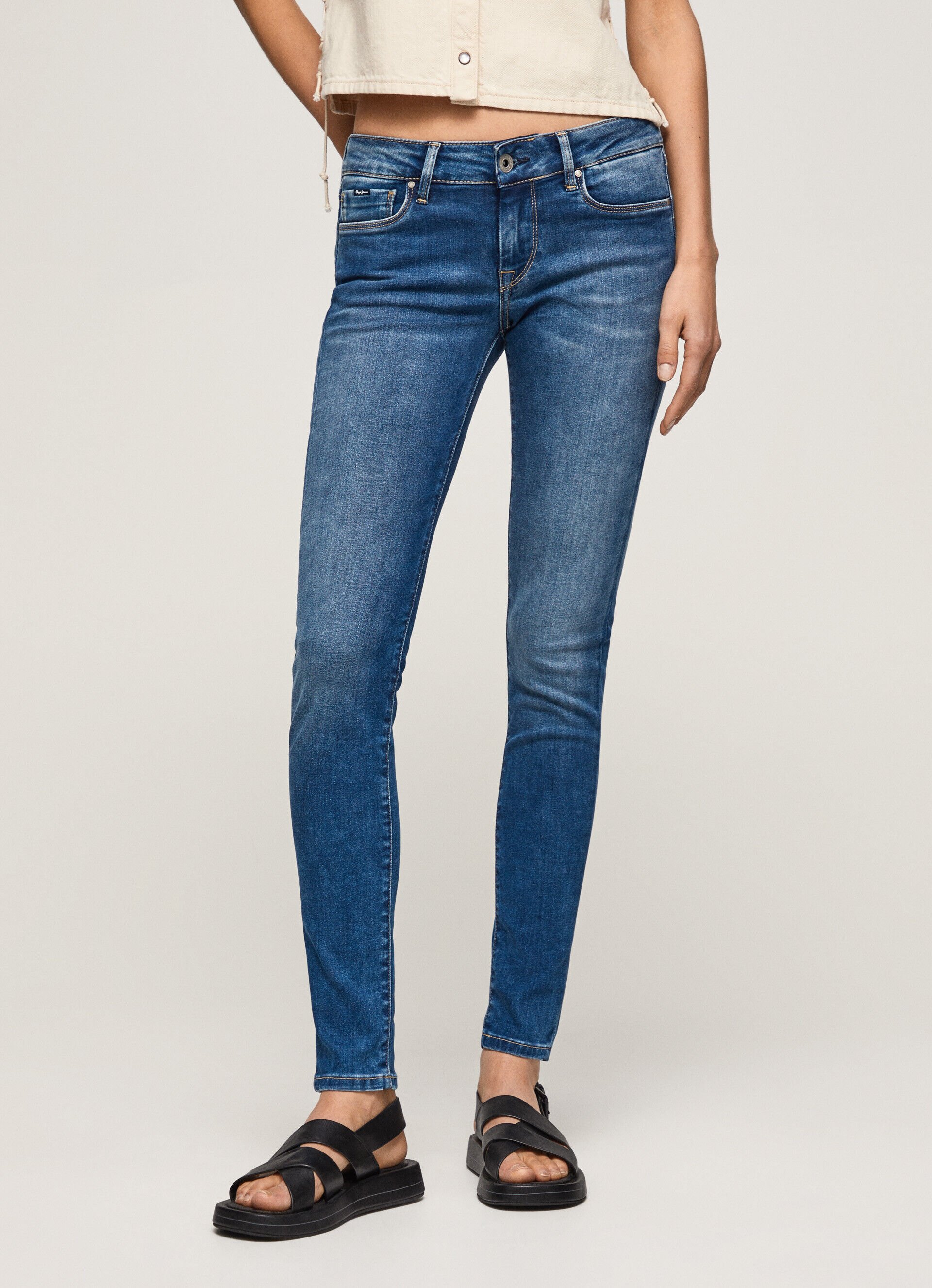 Calça jeans skinny de cintura média SOHO FIT - jeans