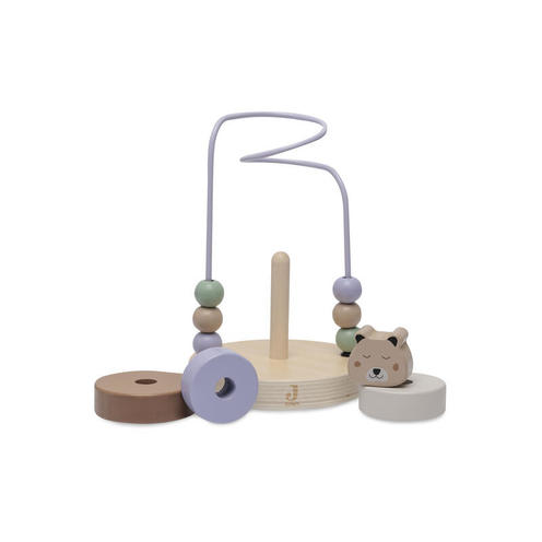 Tour d'empilage en spirale en bois Jungle jambo - Biscuit - JOLLEIN