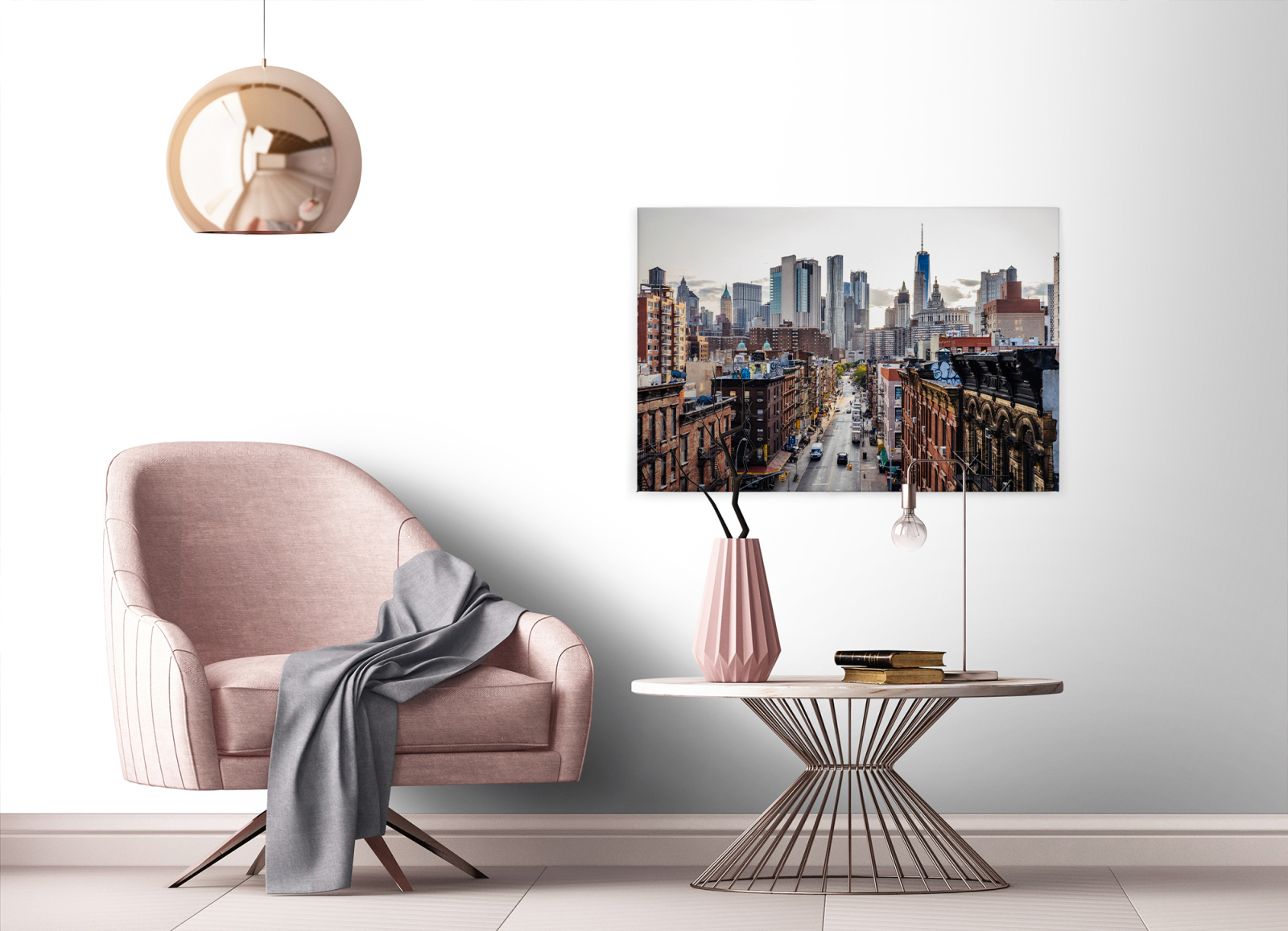 Leinwandbild NEW YORK - grau-braun - 90x60 cm