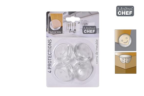 SET 4 PROTECTIONS COINS ROND PLASTIQUE