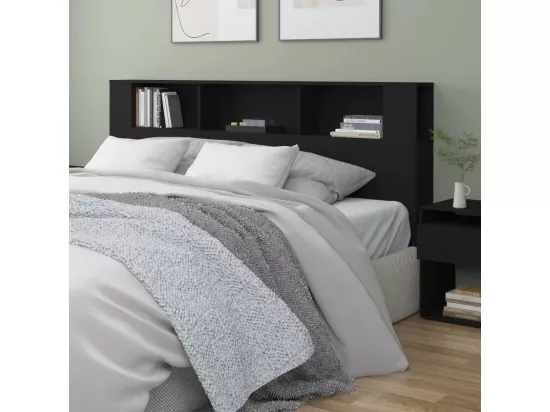 Tête de lit avec rangement Noir 200x18,5x104,5